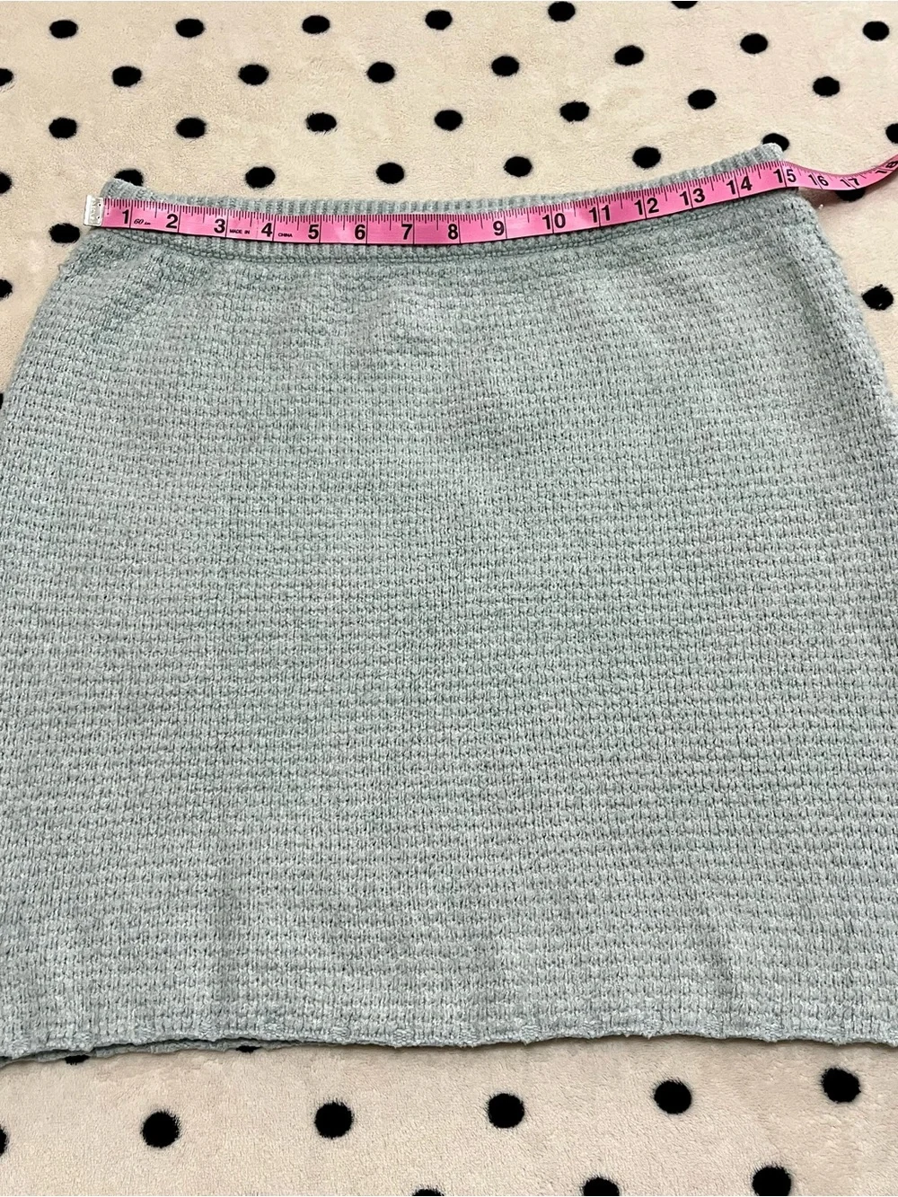 Free People Light Blue Textured Knit Mini Skirt Size L